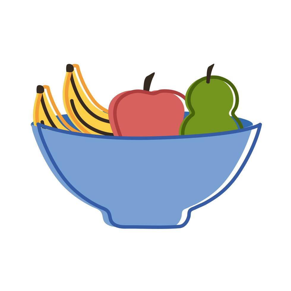 bowl with fruits vector