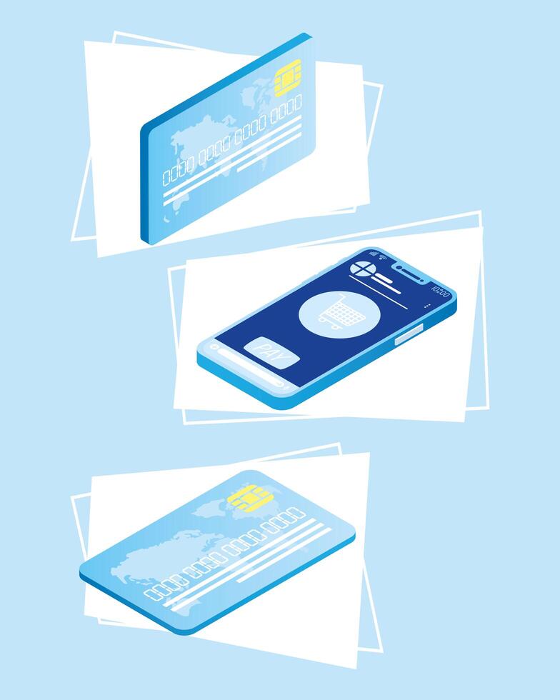 Payment online symbol collection vector