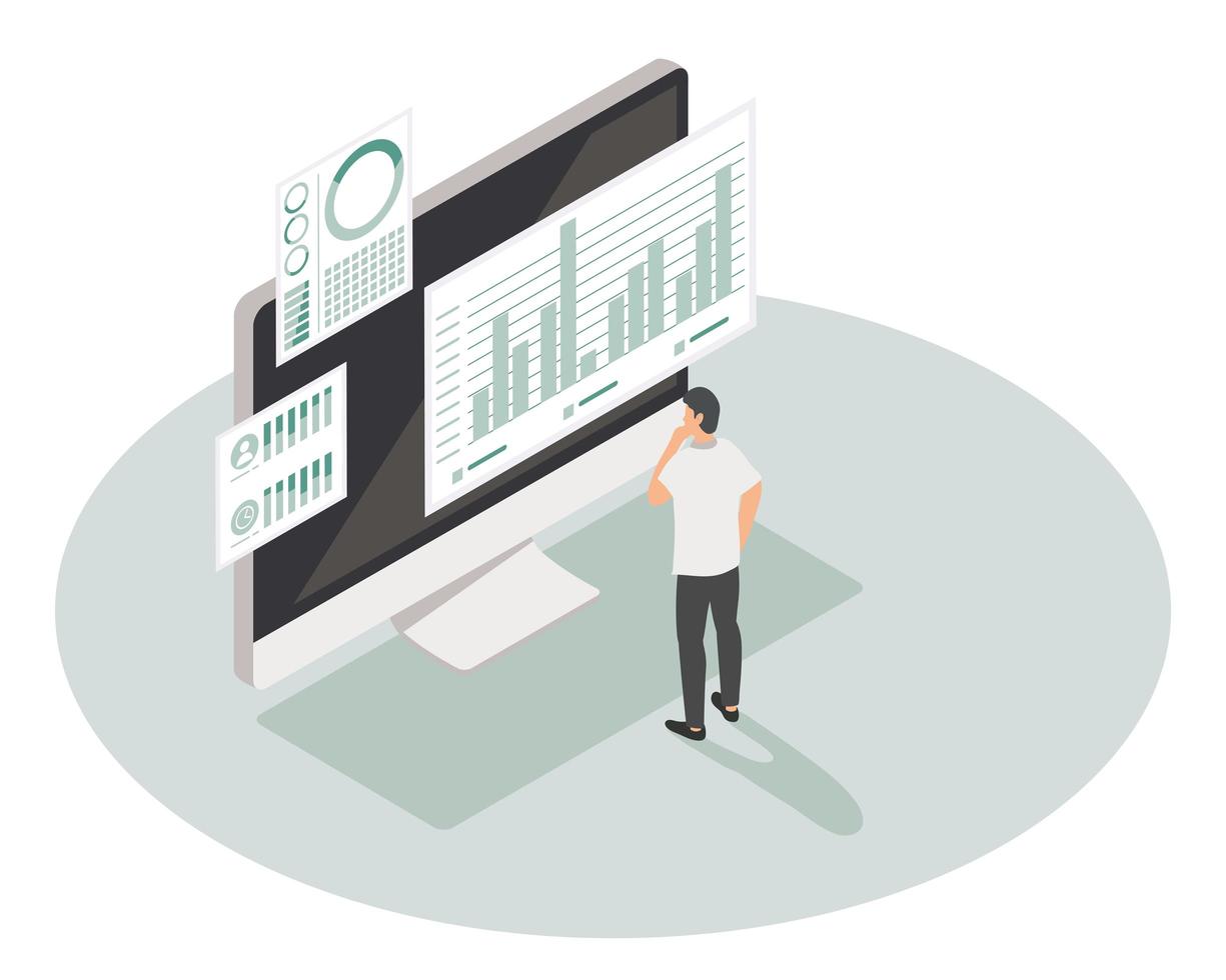 datos analíticos en el escritorio vector