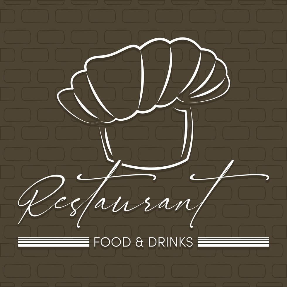 restaurant banner with chefs hat vector