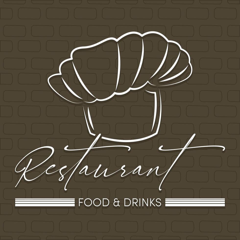 banner de restaurante con sombrero de chef vector