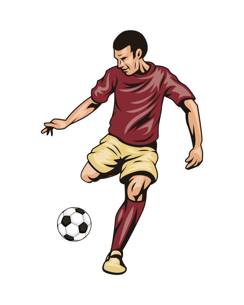 soccer player playing vector