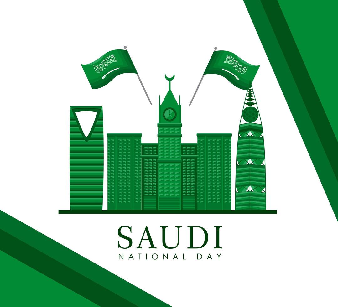 feliz dia nacional saudita vector