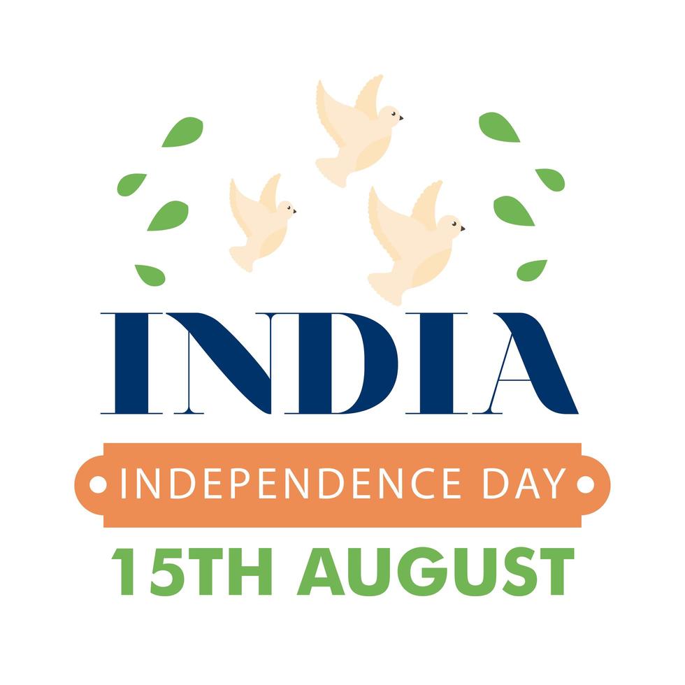 día de la independencia de la india 15 de agosto vector