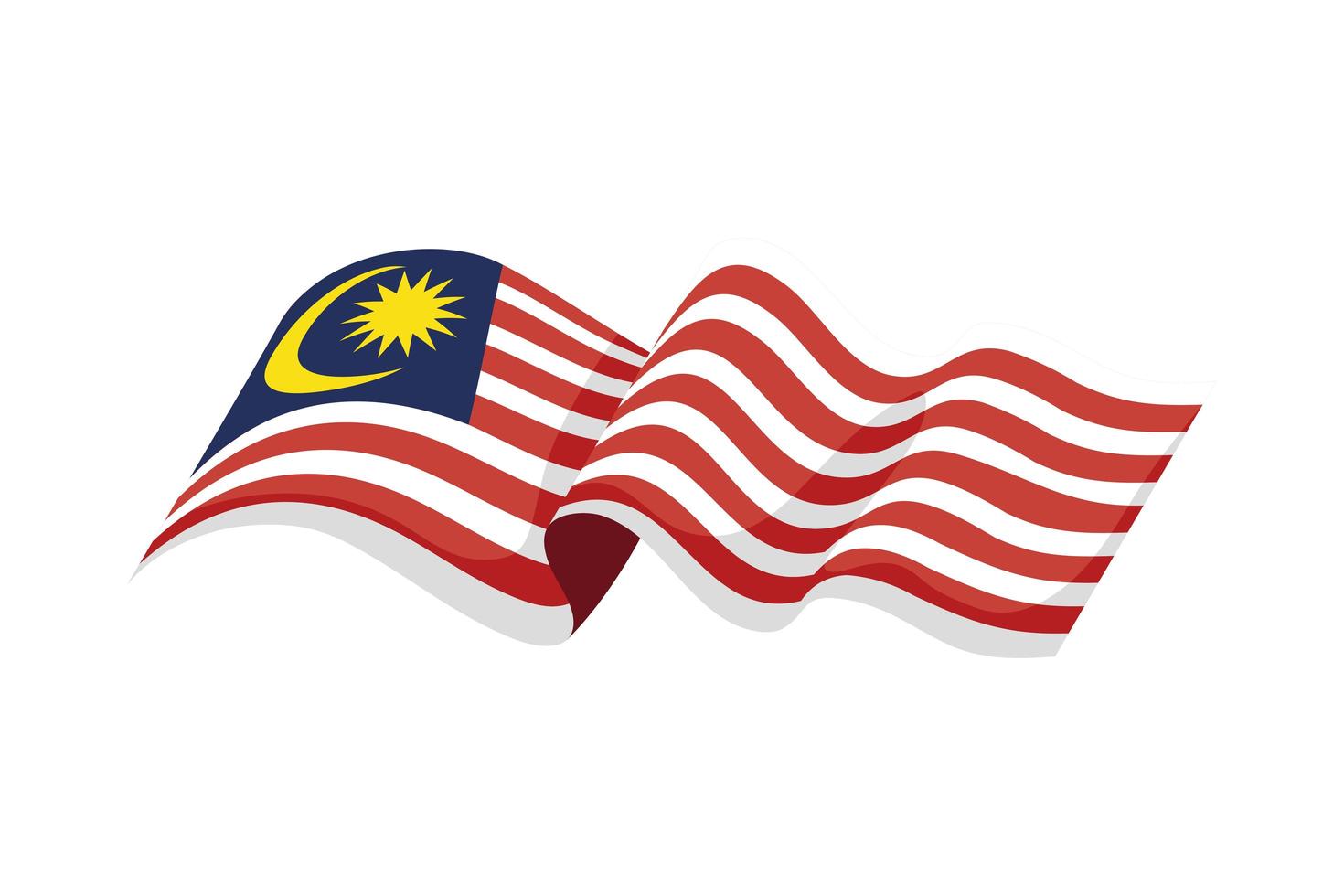 malaysia flag waving 3753011 Vector Art at Vecteezy