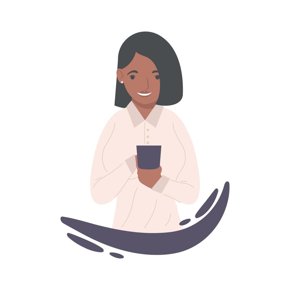 mujer con smartphone vector