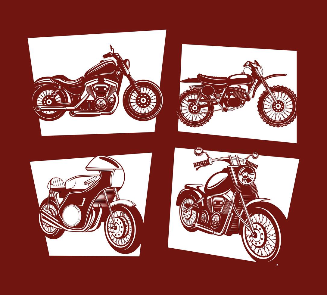 motorcycle icon collection vector