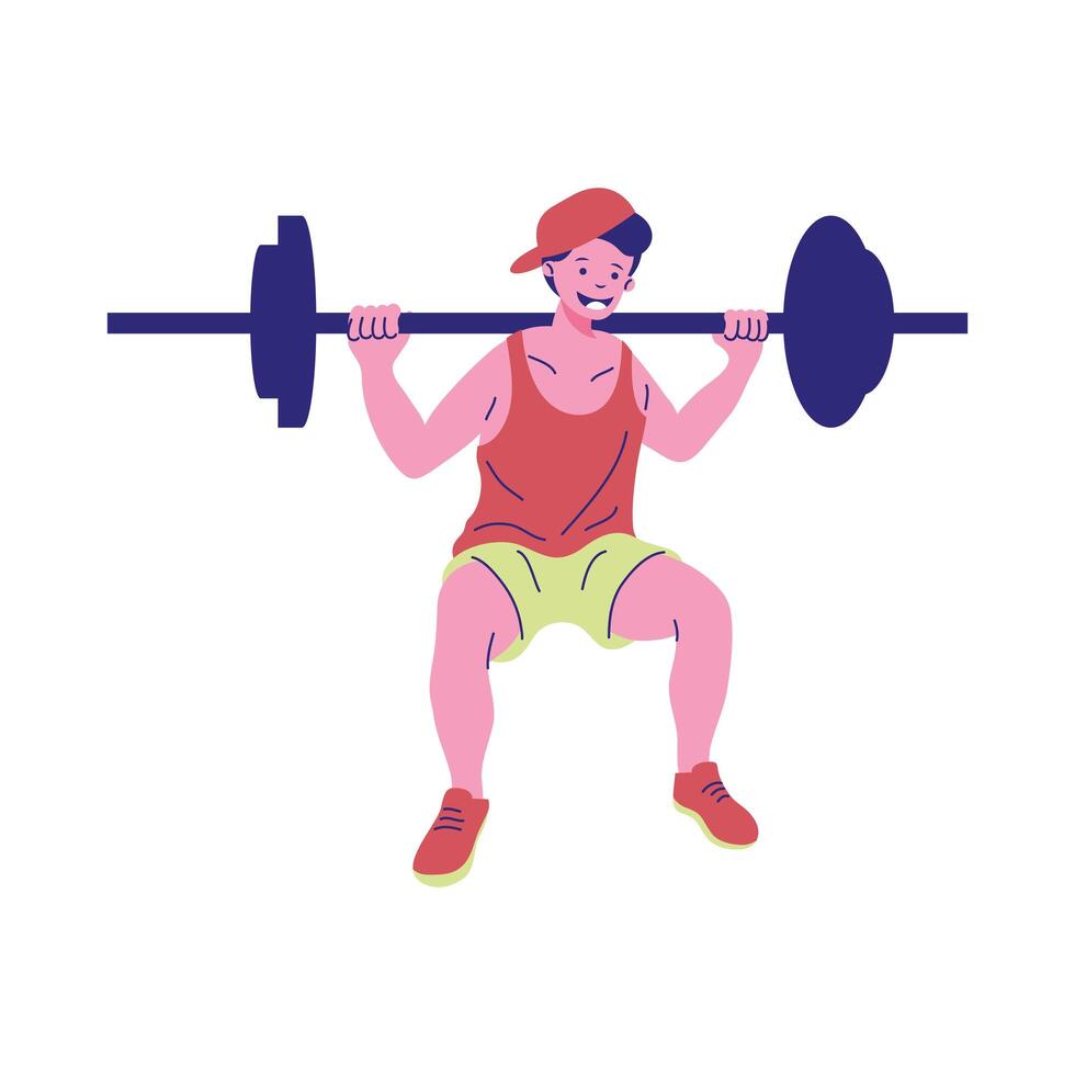 man weight lifting vector