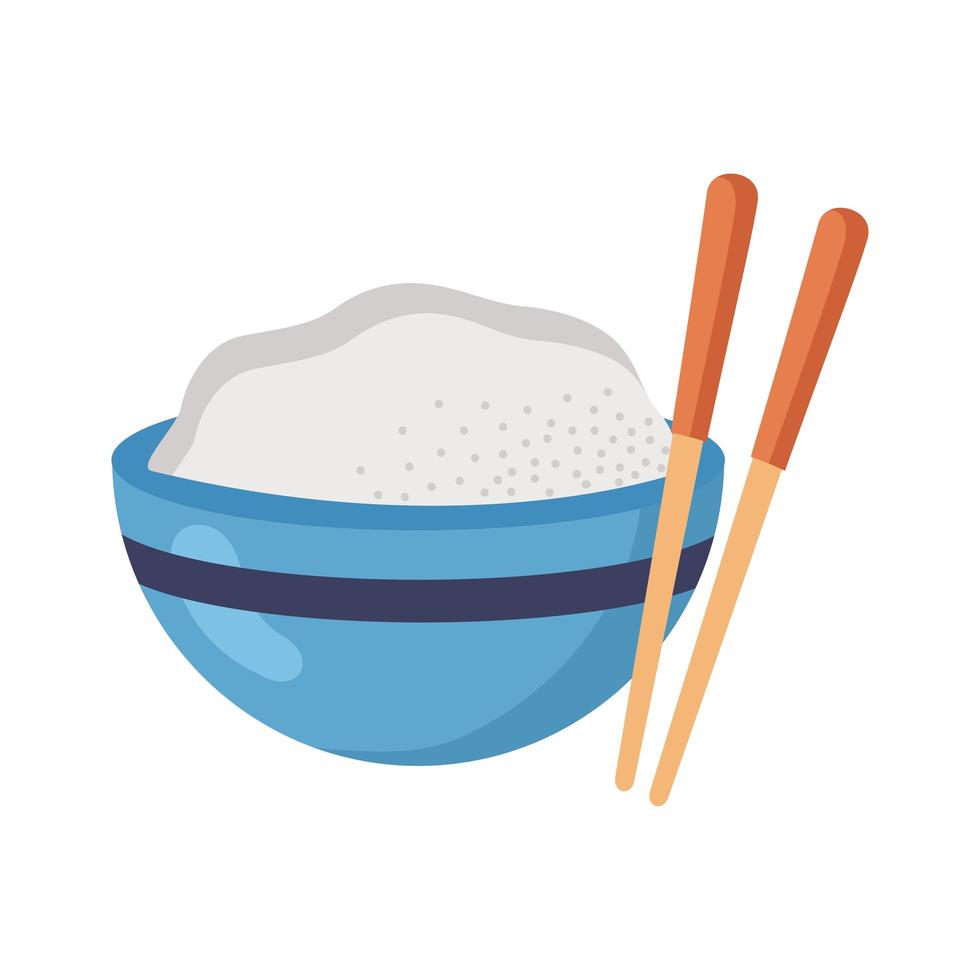 chinese rice and chopsticks vector