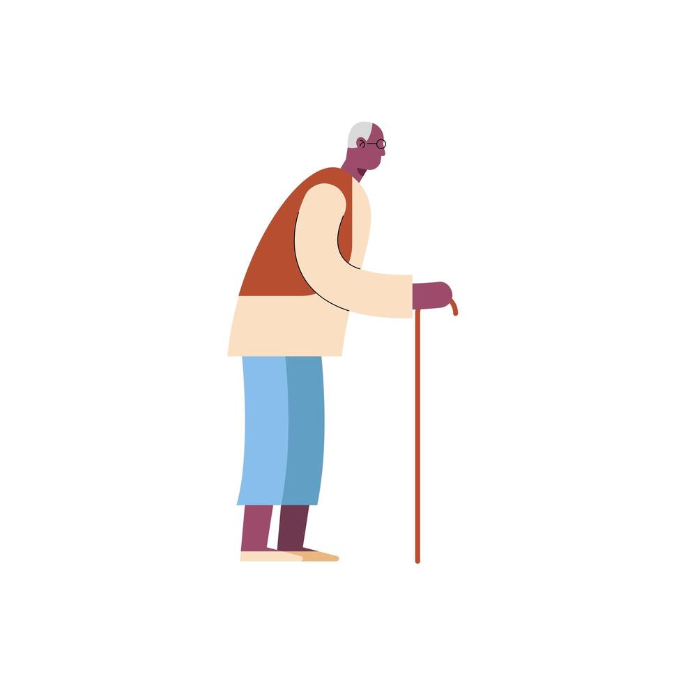 old man walking vector