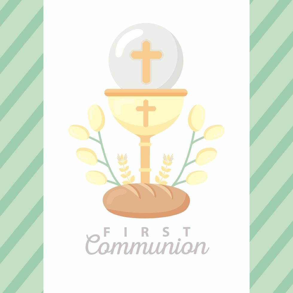 first communion invitation vector