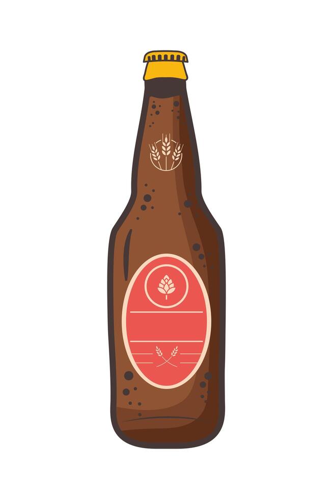 beer bottle drink vector