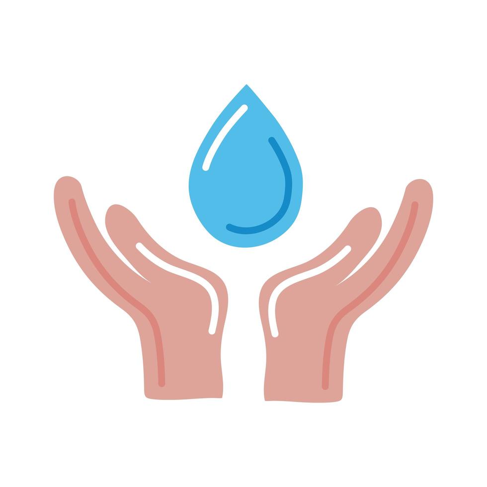 hands with drops vector