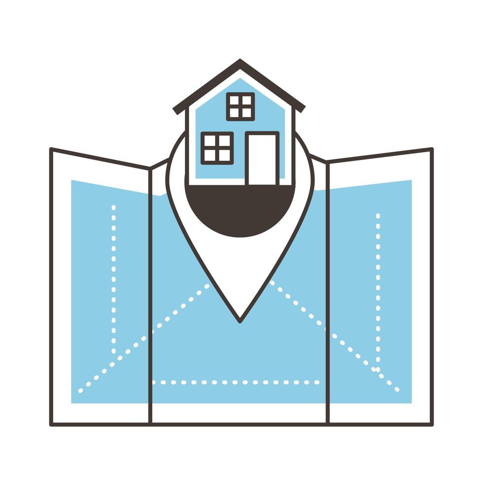 construction plan with pin vector