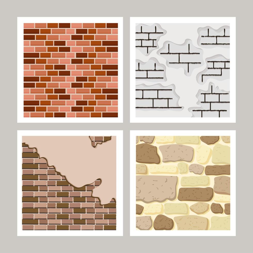 four walls structures vector
