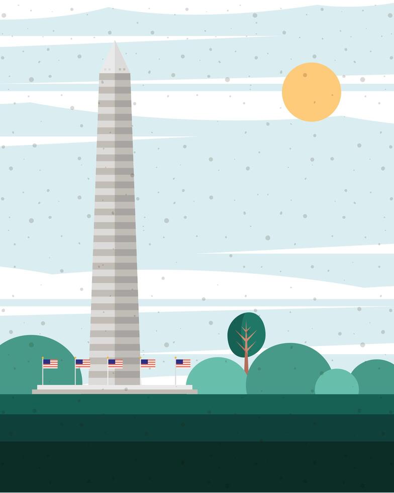 washington monument scene vector