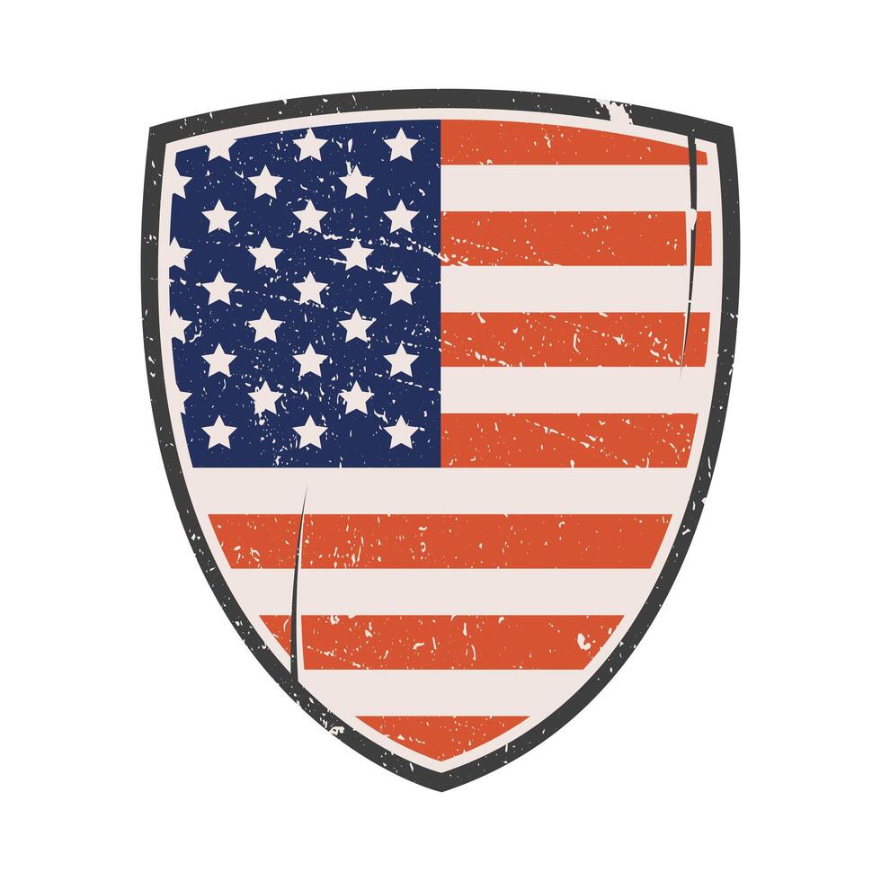 shield with usa flag vector