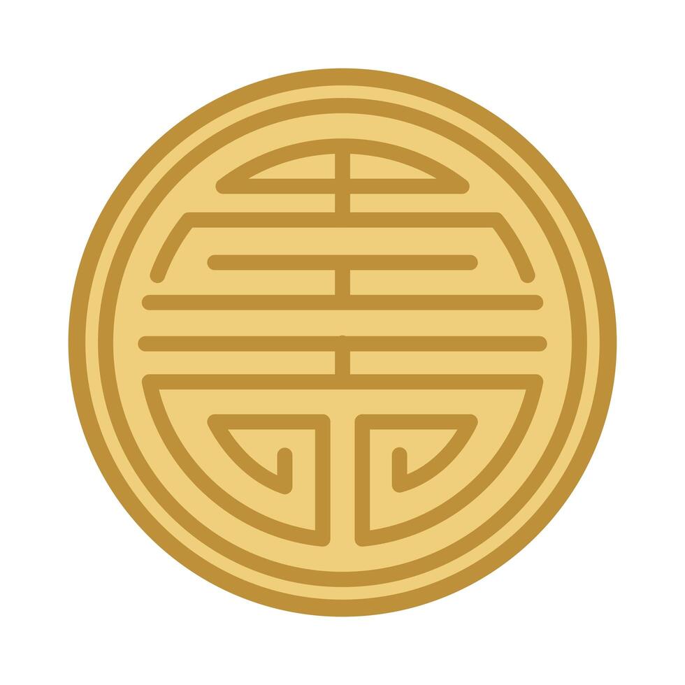 korean pattern circle frame vector