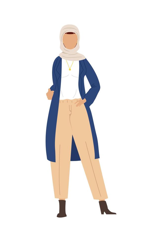 elegant muslim woman vector