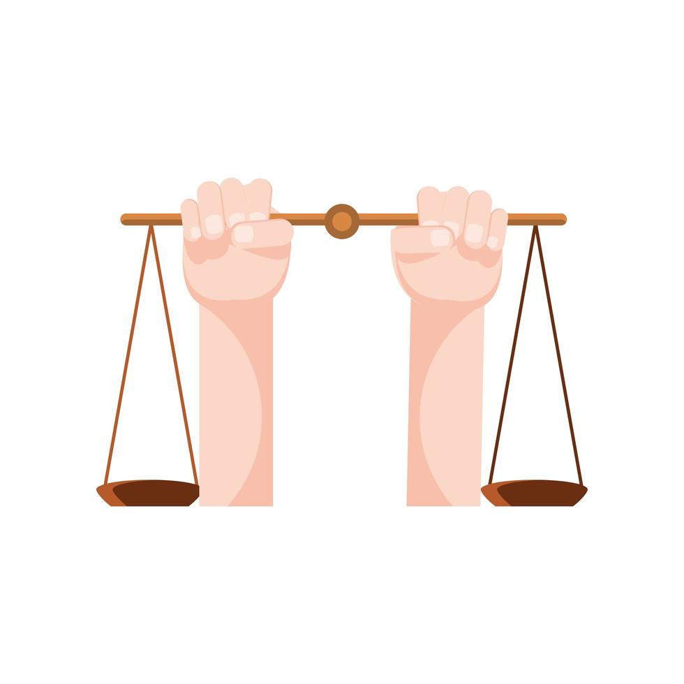 balance scale in arms vector