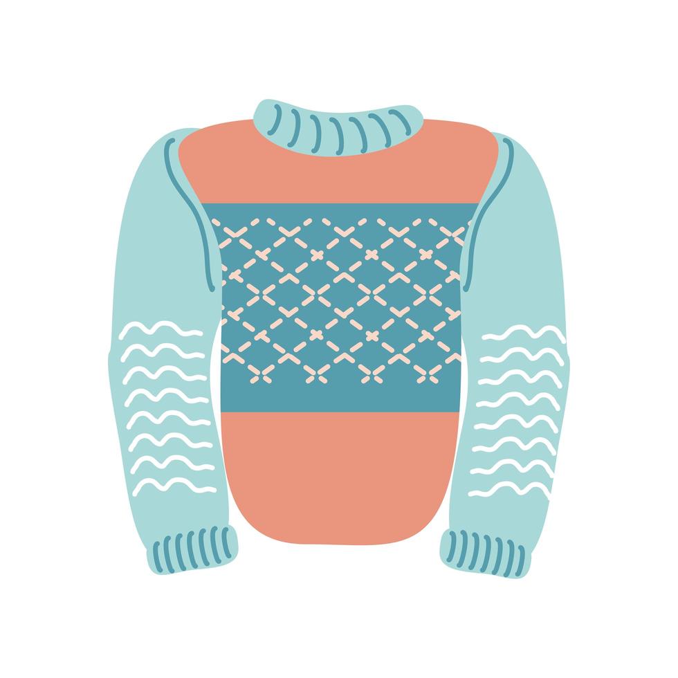 warm knitted sweater vector