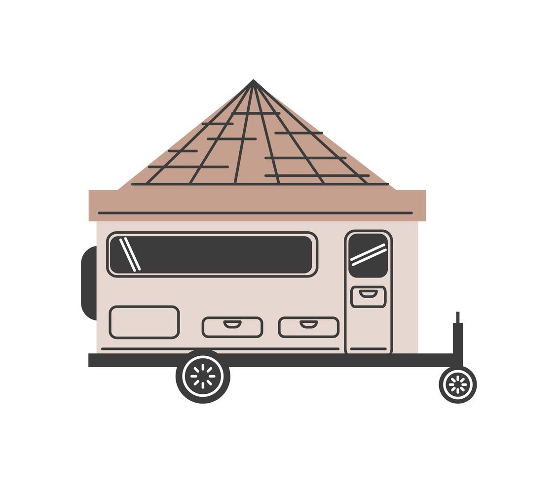 camper trailer with tent vector