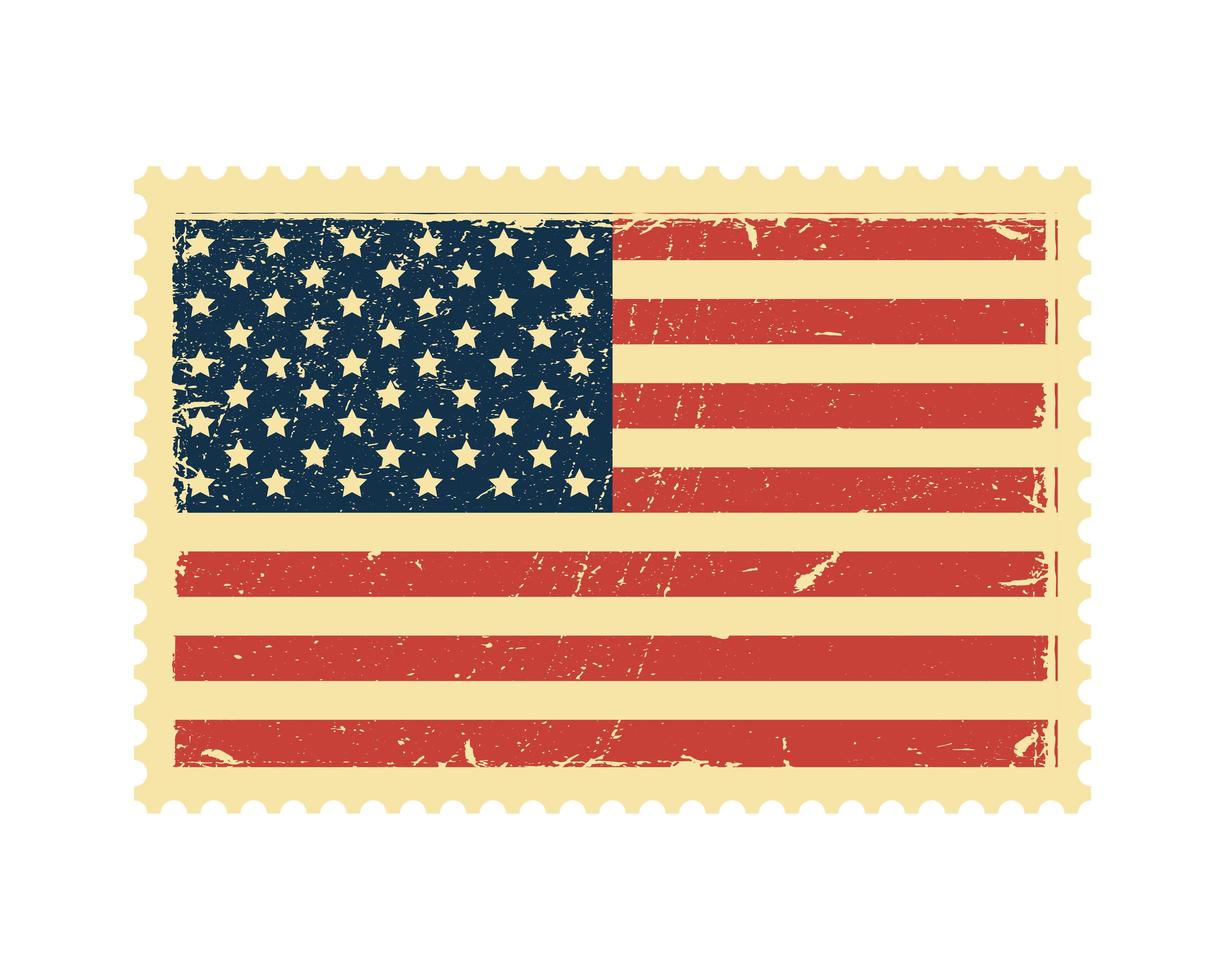 usa flag stamp vector