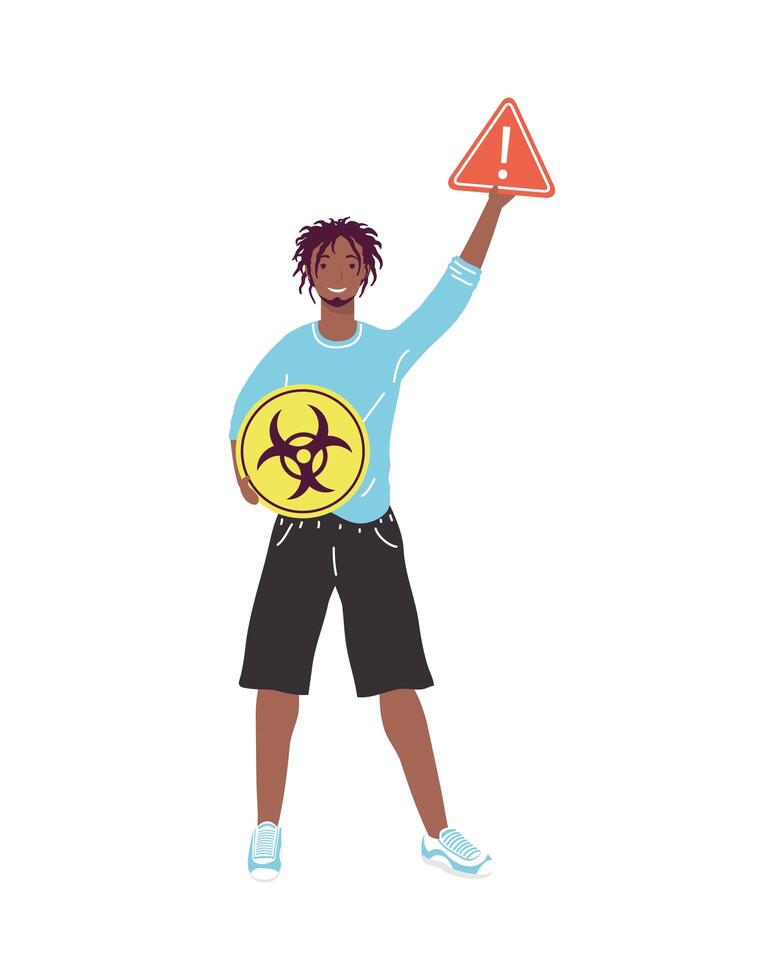 afro man protesting vector