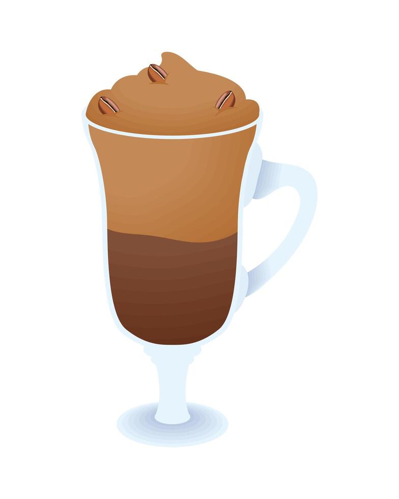 café helado en taza vector