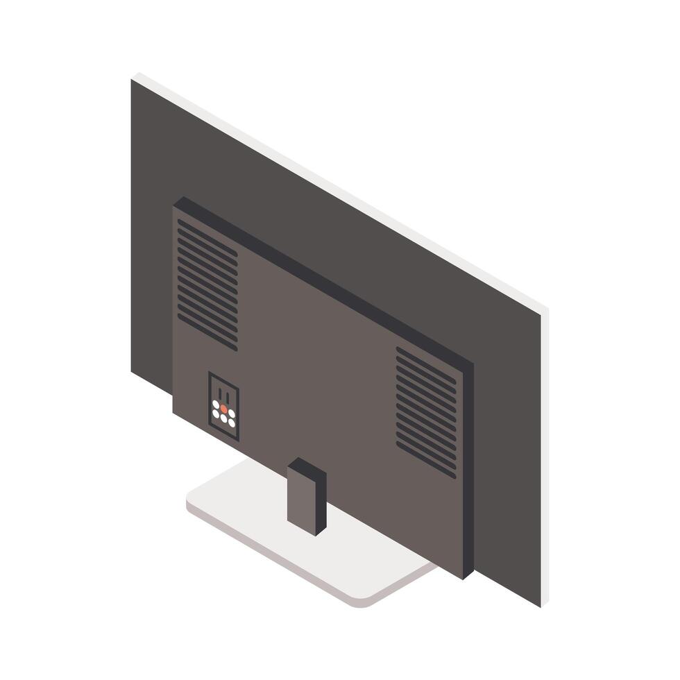 desktop computer back vector