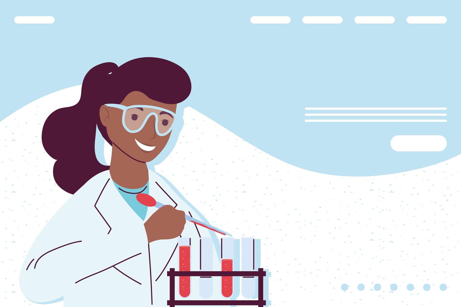 afro woman scientist vector