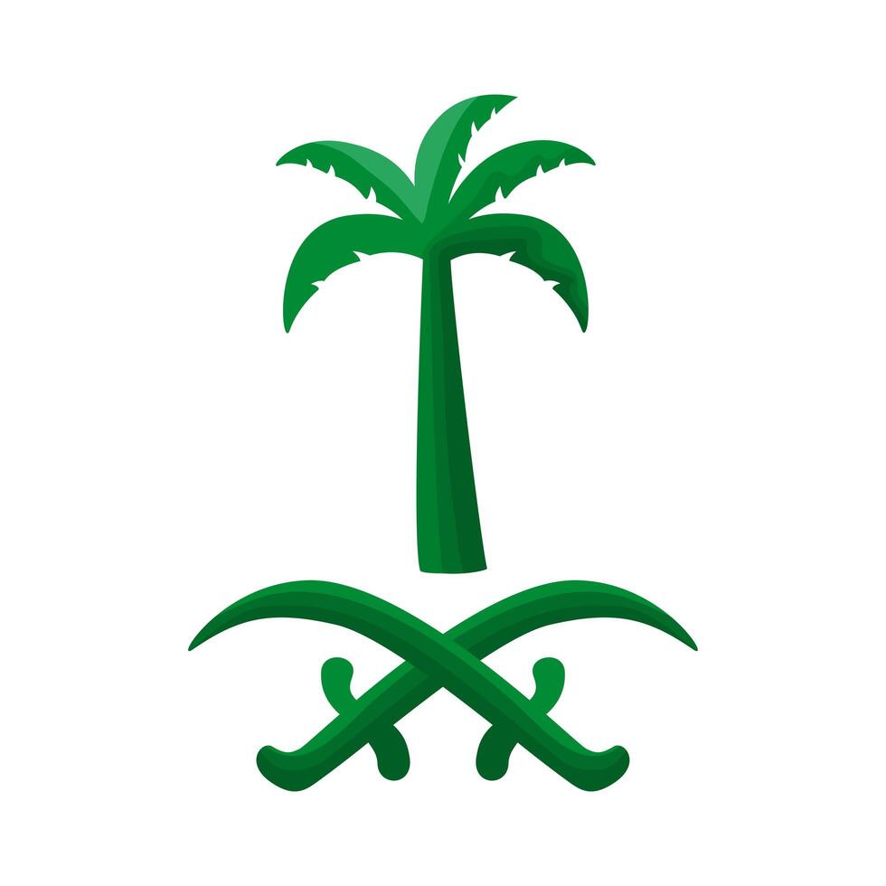 green palm and swords vector