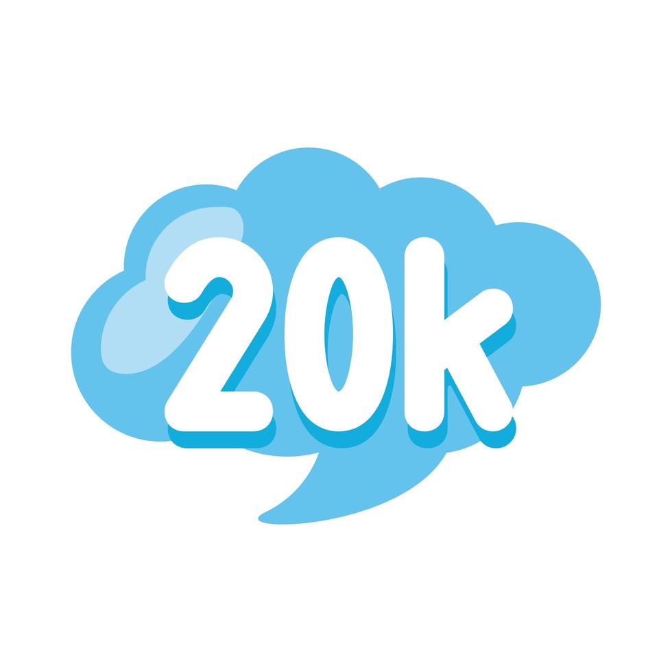 20k followers cloud vector