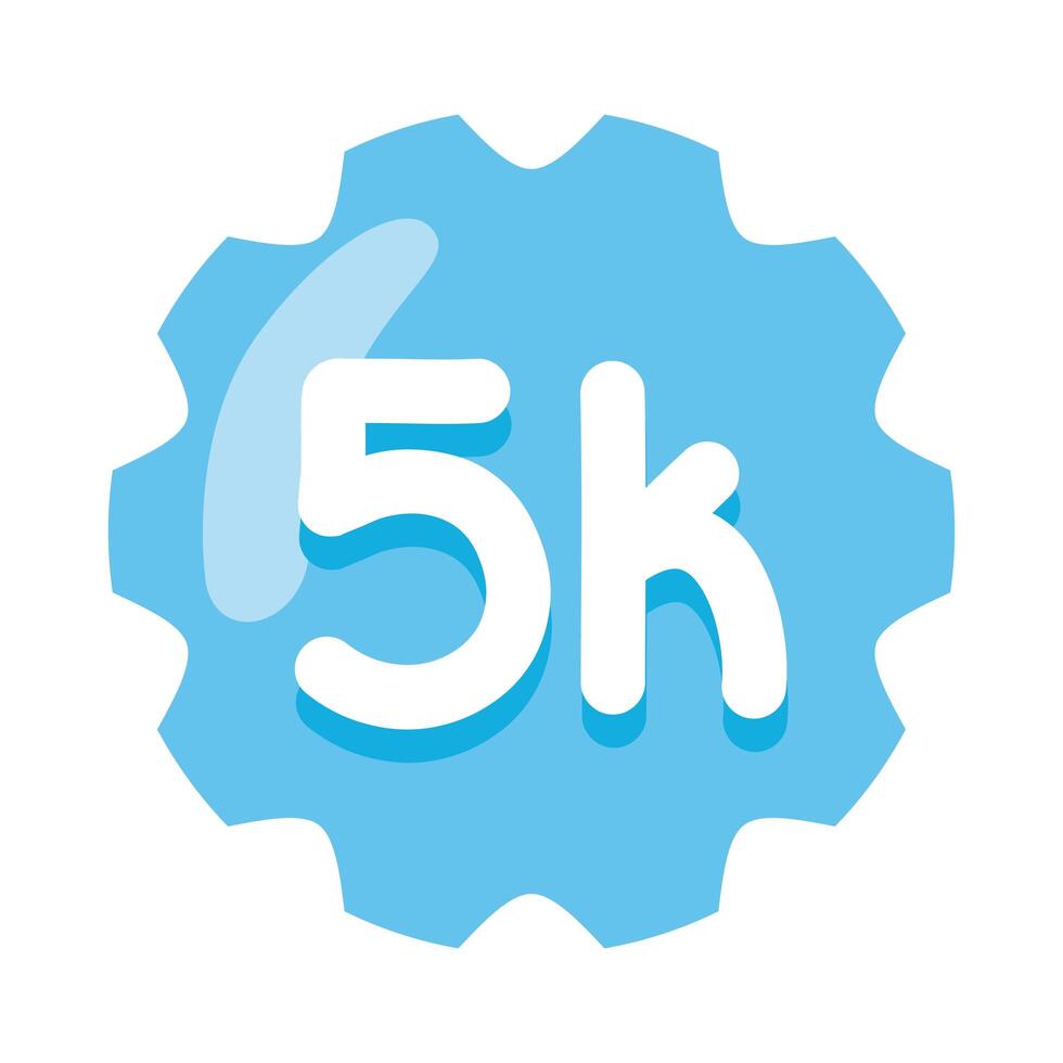 Engranaje de 5k seguidores vector