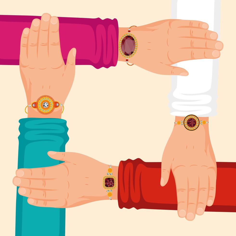 Raksha bandhan hands vector