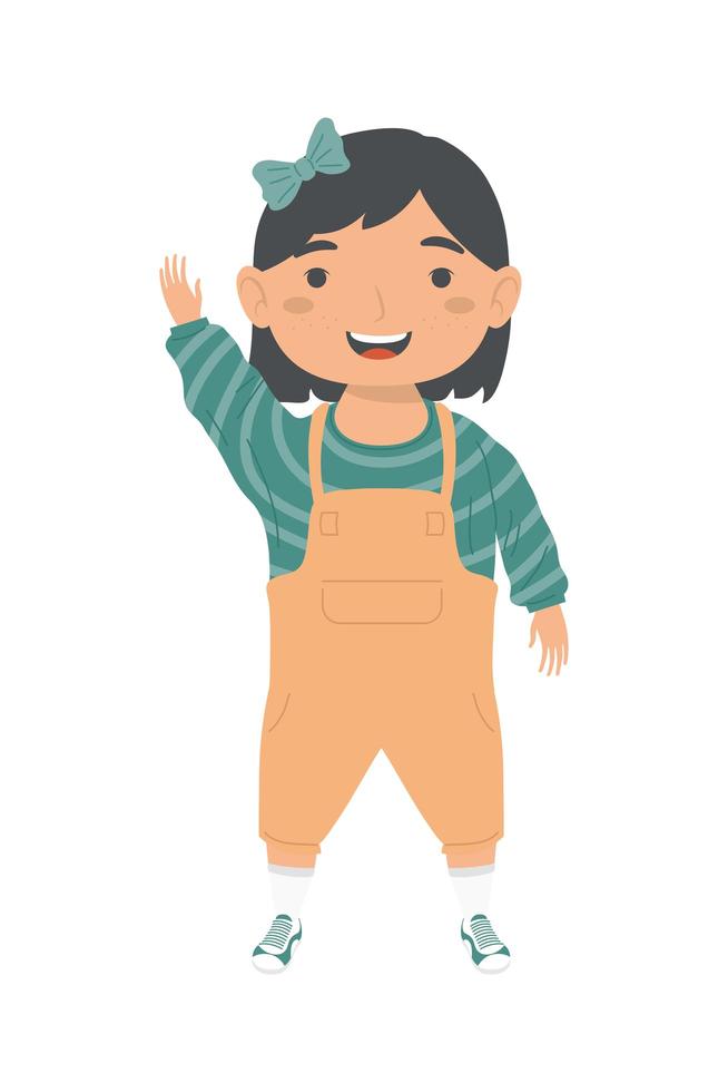 cute little girl character vector