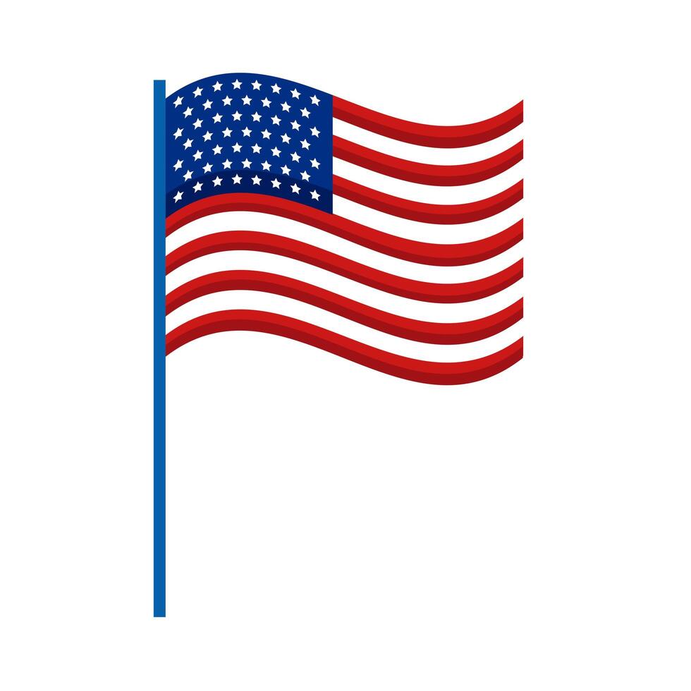 waving usa flag vector