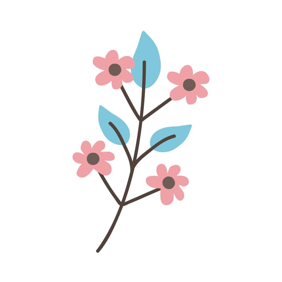 Isolated pink flowers vector