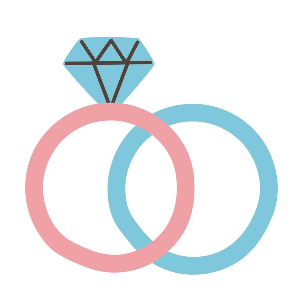 Wedding rings icon vector