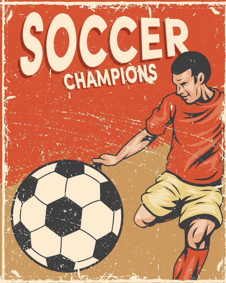 player in soccer poster vector