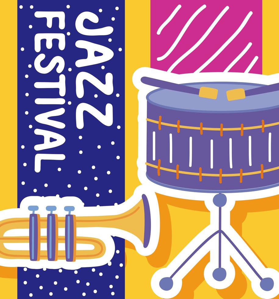 Jazz festival card vector