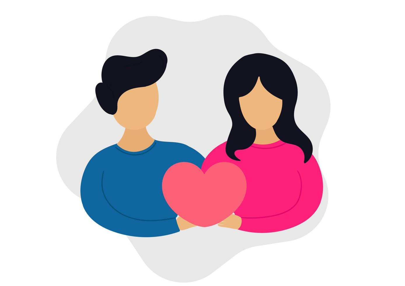 illustration of man and woman who love each other vector