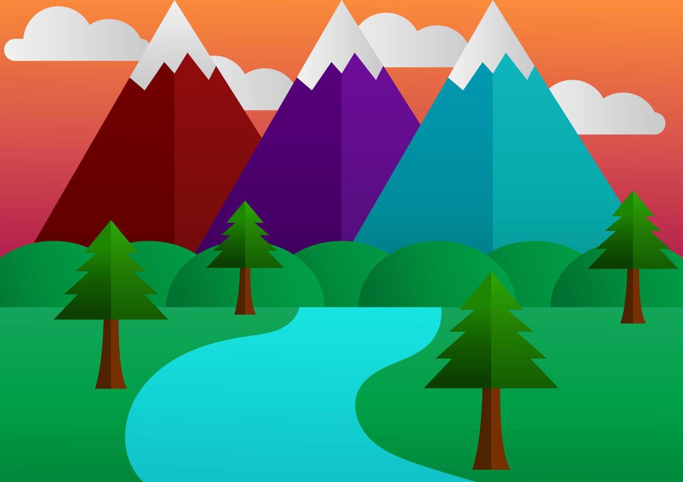 illustration of natural scenery vector