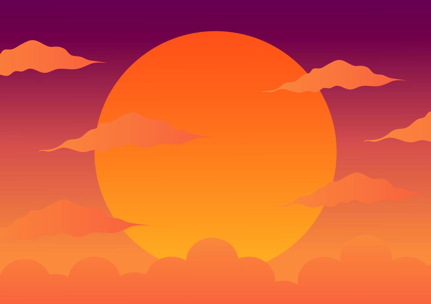 ilustración de una puesta de sol vector