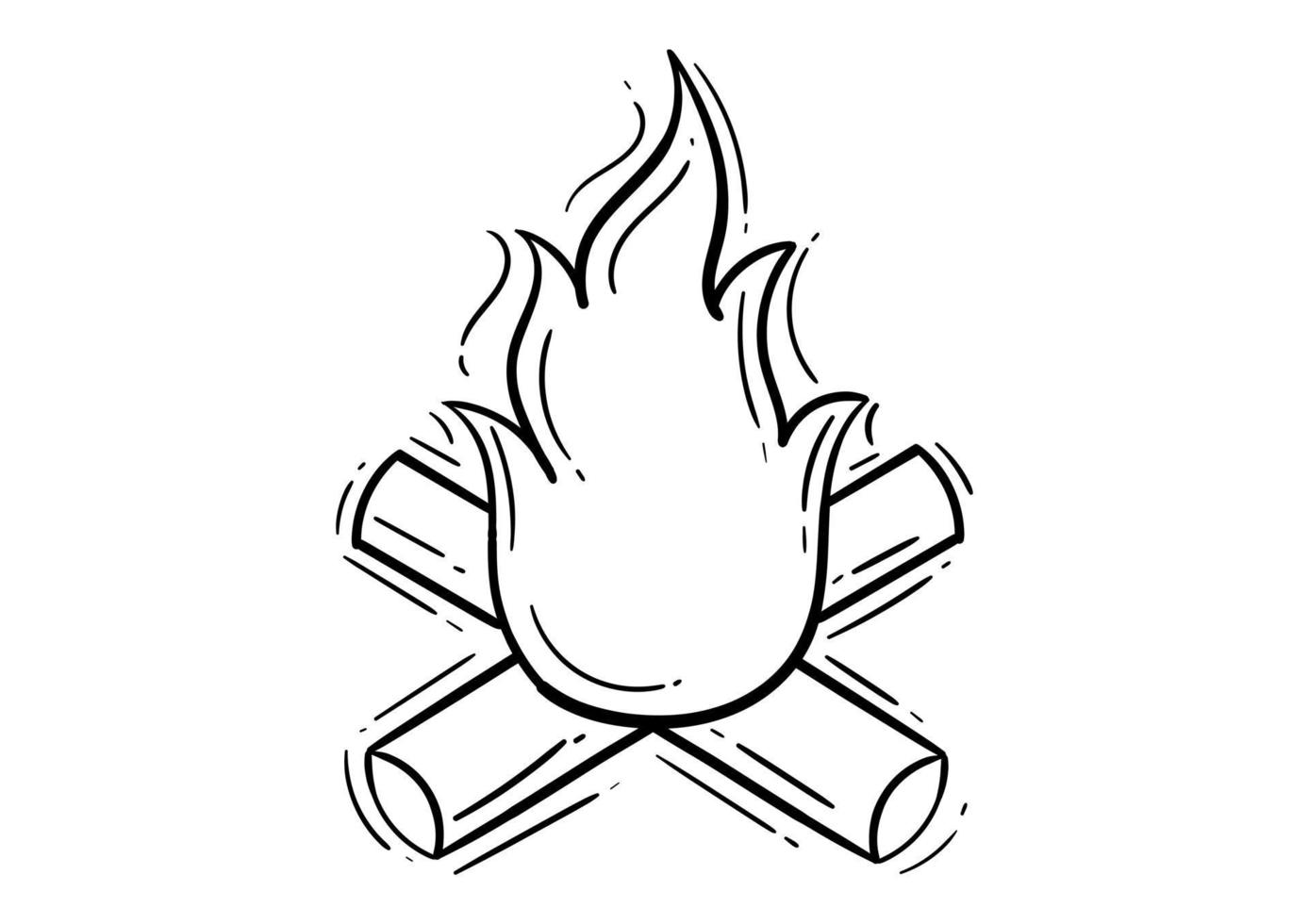 bonfire line art illustration vector