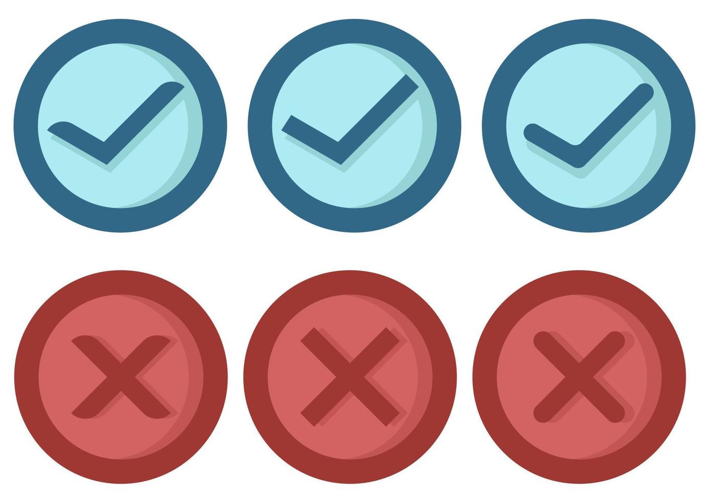 collection of checkmark and cross icons vector