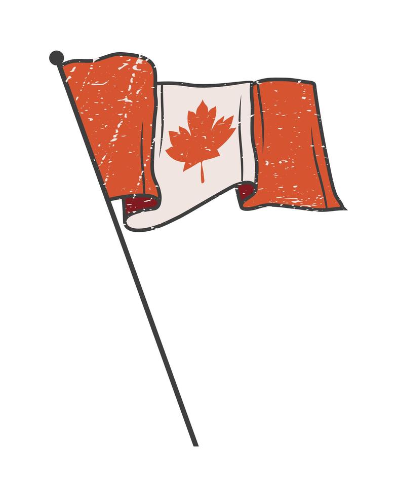 bandera de canadá en poste vector