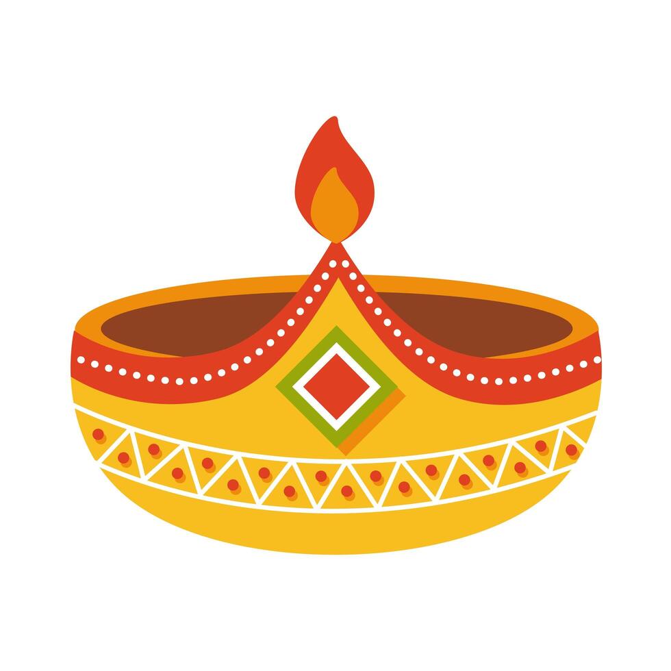 Indian candle icon vector