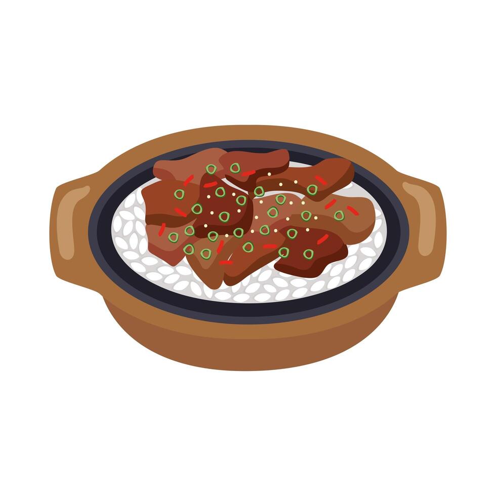 comida coreana bulgogi vector