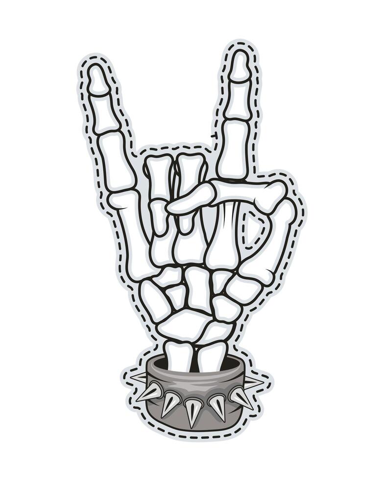 skeleton hand patch vector